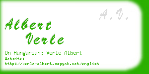 albert verle business card